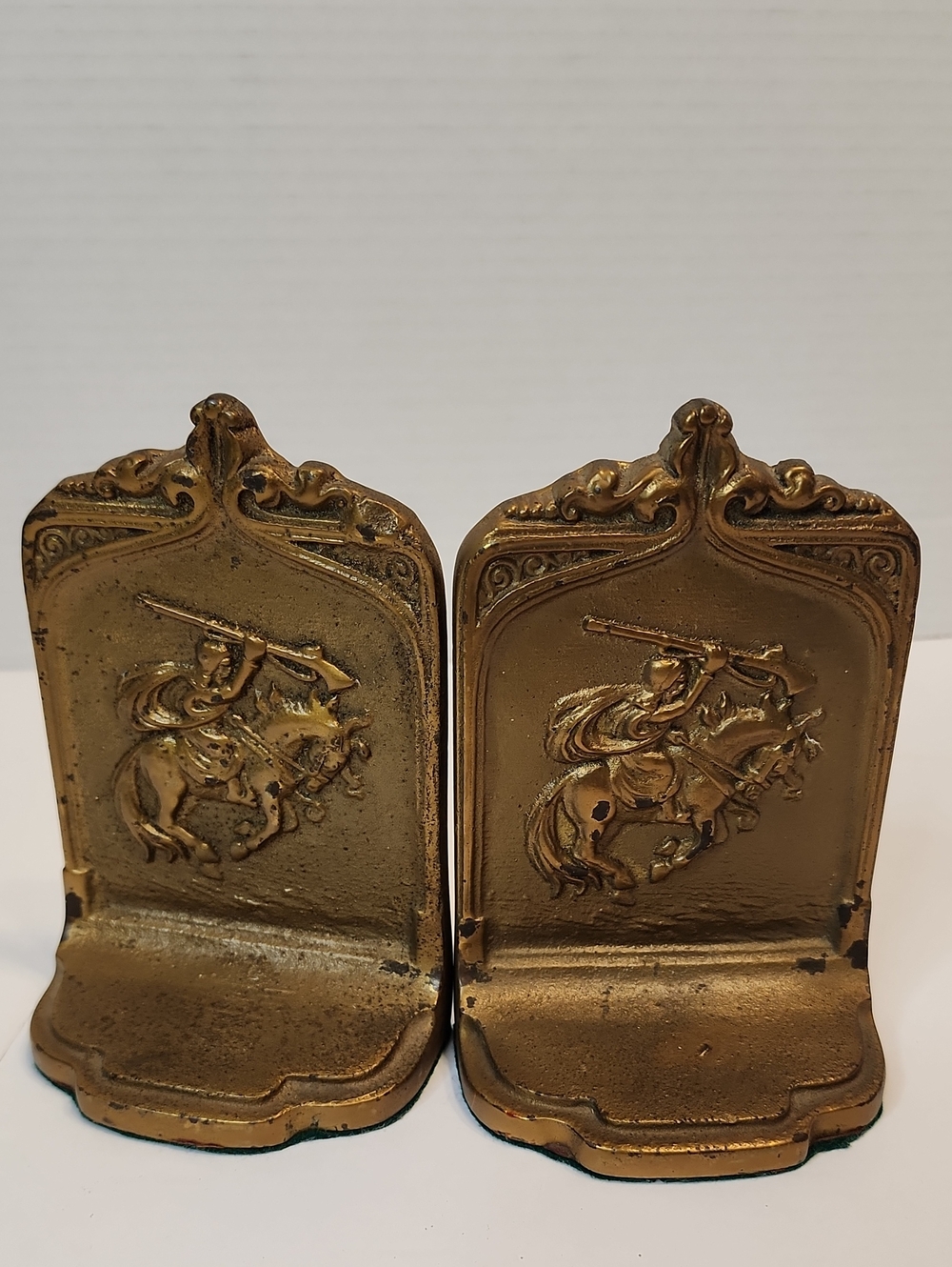 B&H Brass Vintage Knight Horsemen Bookends (2) Home Wall Decor Circa 1920s Heavy